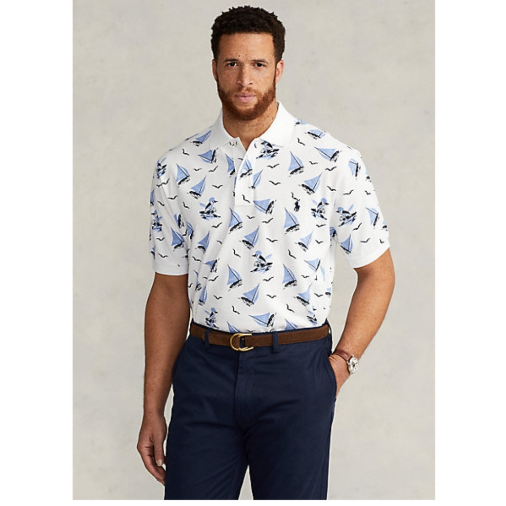 NWT Polo Ralph Lauren Men's white nautical sailing bear polo shirt